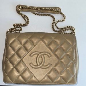 Authentic Chanel Gold Handbag